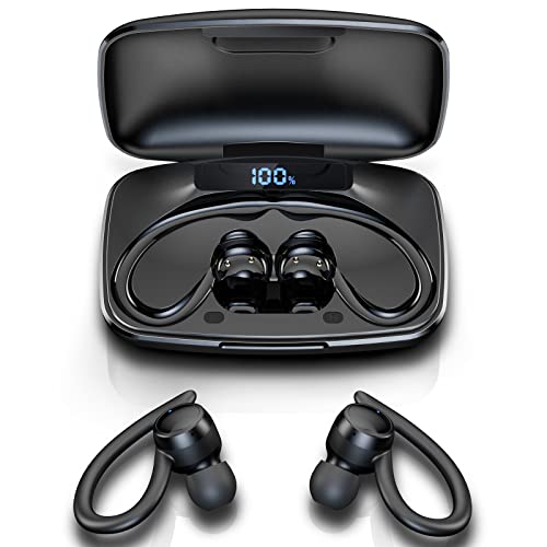 T82-Bluetooth 5.3 Wireless Earbuds-IPX7 Waterproof ENC Noise Canceling Earbuds, 120 Hours Play Time HI-FI Bluetooth Headphones, 2.0 Level Deep Bass Suitable for Sports Listen to Music (Black*1)