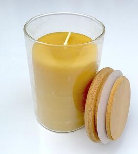 beethelight beeswax jar candle - 100% pure usa bees wax in glass container