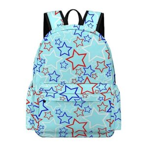 cobcub red blue and white stars 17 inch backpack for women men red blue and white stars large travel backpack bag cute portable laptop backpack