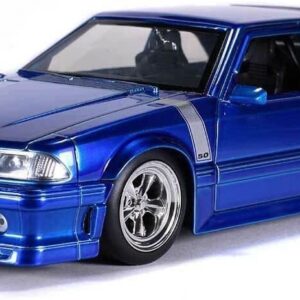 1989 GT 5.0 Candy Blue with Silver Stripes Bigtime Muscle 1/24 Diecast Model Car by Jada 31863