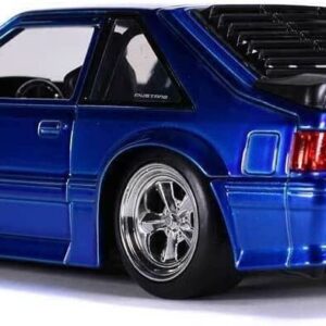 1989 GT 5.0 Candy Blue with Silver Stripes Bigtime Muscle 1/24 Diecast Model Car by Jada 31863