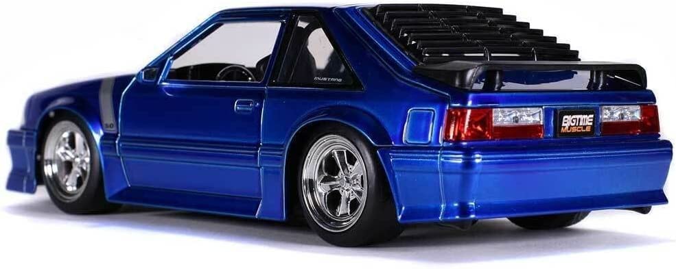 1989 GT 5.0 Candy Blue with Silver Stripes Bigtime Muscle 1/24 Diecast Model Car by Jada 31863