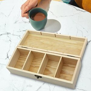 Yajuyi Tea Bags Organizer Tea Bags Holder Tea Storage Box Wood Divided Compartments Tea Chests for Cabinet