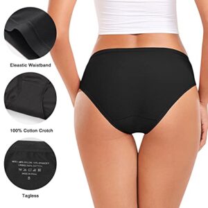 RHYFF Womens Underwear Breathable Mesh Bikini Panties Stay Fresh Ladies Panty Stretches Soft Hipster Briefs Comfortable Travel Underpants（R7002-Black-XXL）