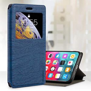 Shantime for Infinix Note 30 5G Case, Wood Grain Leather Case with Card Holder and Window, Magnetic Flip Cover for Infinix Note 30 5G (6.78”) Blue