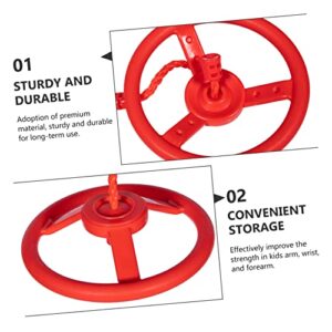 Totority Ninja Wheel Kids Swing Exercise Accessories Swing Indoor Outdoor Playset Playground Sets for Backyards Gym Monkey Wheel Arm Muscle Training Ring Gymnastic Rings Swing Gym Ring Red