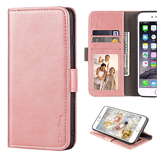 Shantime for Infinix Note 30 Pro 4G Case, Leather Wallet Case with Cash & Card Slots Soft TPU Back Cover Magnet Flip Case for Infinix Note 30 Pro 4G (6.78”) Rosegold