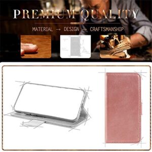 Shantime for Infinix Note 30 Pro 4G Case, Leather Wallet Case with Cash & Card Slots Soft TPU Back Cover Magnet Flip Case for Infinix Note 30 Pro 4G (6.78”) Rosegold