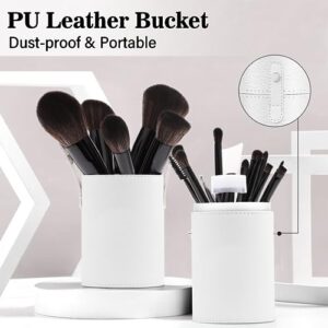 Professional Makeup Brush Set, LUXBRU 20PCs Makeup Brushes with Foundation Eyebrow Blending Concealer Blush Eyeshadow Contour Powder Brush, Make Up Brushes Kit with Travel Case & 2 Powder Puff-Black