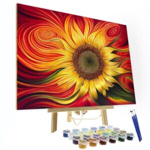 diy paint by numbers for kids & adults & beginne,diy canvas painting gift kits for home decoration,warm sunflower wall bedroom decoration 16 x 20 inch (without framed)