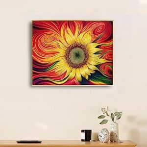 DIY Paint by Numbers for Kids & Adults & Beginne,DIY Canvas Painting Gift Kits for Home Decoration,Warm Sunflower Wall Bedroom Decoration 16 x 20 inch (Without Framed)