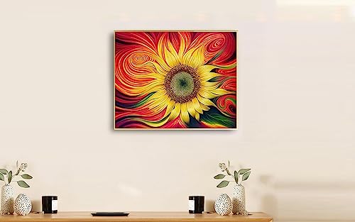 DIY Paint by Numbers for Kids & Adults & Beginne,DIY Canvas Painting Gift Kits for Home Decoration,Warm Sunflower Wall Bedroom Decoration 16 x 20 inch (Without Framed)