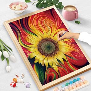 DIY Paint by Numbers for Kids & Adults & Beginne,DIY Canvas Painting Gift Kits for Home Decoration,Warm Sunflower Wall Bedroom Decoration 16 x 20 inch (Without Framed)