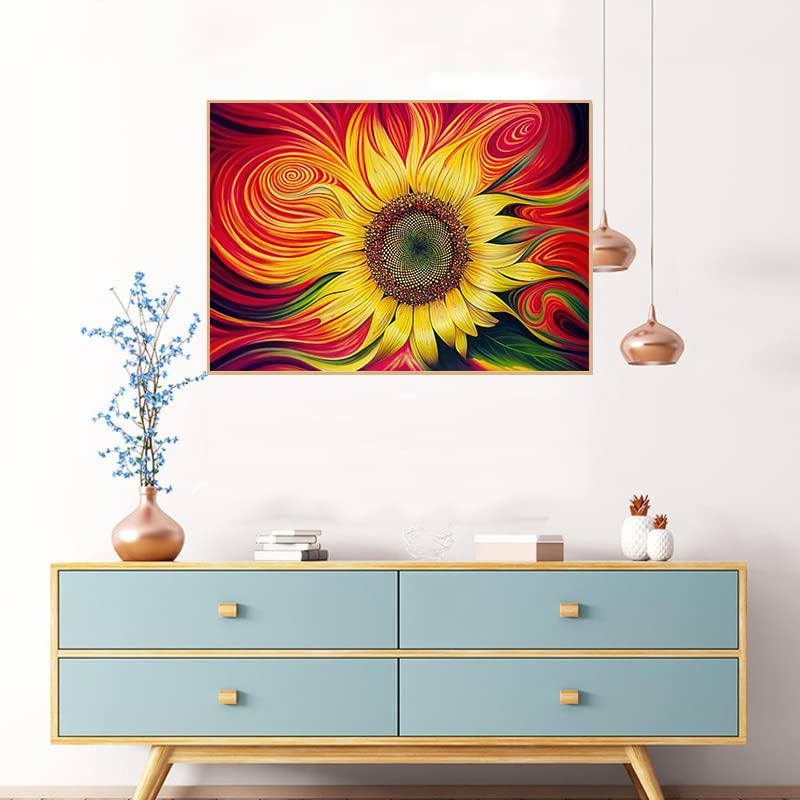 DIY Paint by Numbers for Kids & Adults & Beginne,DIY Canvas Painting Gift Kits for Home Decoration,Warm Sunflower Wall Bedroom Decoration 16 x 20 inch (Without Framed)