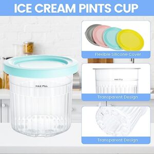 TERWOK Ice Cream Pint Container - 4 Pack Ice Cream Containers and Lids Replacement for Ninja Creami Compatible with NC300, NC301, CN301CO, CN305A