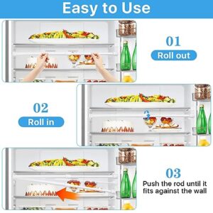 Worldity 4 Set Double Rv Refrigerator Bars, Adjustable Spring Tension Fridge Rod Extendable to 9.8-16.7inch, Non-Slip Rv Refrigerator Accessories, Small Tension Rod for Holding Food Drinks in Place