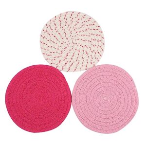 circle placemats 3pcs pad coaster table placemats coffee drink woven placemats jute rope coaster cup round dining table mats cup pad handmade dining mat dining table