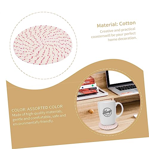 Circle Placemats 3pcs Pad Coaster Table Placemats Coffee Drink Woven Placemats Jute Rope Coaster Cup Round Dining Table Mats Cup Pad Handmade Dining Mat Dining Table