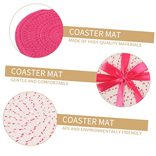 Circle Placemats 3pcs Pad Coaster Table Placemats Coffee Drink Woven Placemats Jute Rope Coaster Cup Round Dining Table Mats Cup Pad Handmade Dining Mat Dining Table