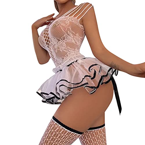 Women's Sexy Lingerie Mesh Sheer Chemise Naughty Sex Babydoll Teddy Slutty See Through Nighty Underwear Mini Dress Nightie Goth Honeymoon Nightgown Slutty Bdsm Cheeky Underwear Black