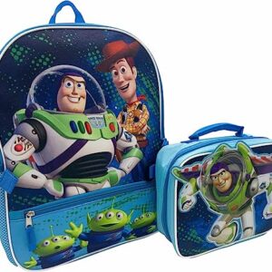 Fast Forward Kid's Licensed POP-OUT 16" Backpack With Lunch Box Combo Set (Toy Story)