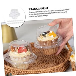 UPKOCH 20pcs Cupcake Package Boxes Cupcake Box Disposable to Go Containers Mini Paper Cups Plastic Container with Lid Cake Carrier Mini Cupcake Container Plastic Mooncake Case Single