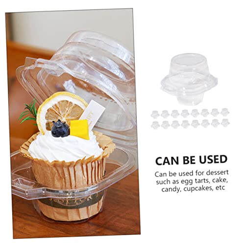 UPKOCH 20pcs Cupcake Package Boxes Cupcake Box Disposable to Go Containers Mini Paper Cups Plastic Container with Lid Cake Carrier Mini Cupcake Container Plastic Mooncake Case Single