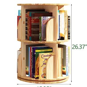 Lexza Bookshelf for Kids,2 Tier 360° Rotating Stackable Shelves Bookshelf Organizer, Standing Bookcase Storage Rack, Bookshelves for preschoolers' classrooms,Daycare,bedrooms,Nursery,playrooms.