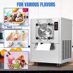 XPW Commercial Hard Serve Ice Cream Machine - 1400W 3.2 to 3.5 Gallons/H Gelato Ice Cream maker with LED Panel Auto Clean Perfect 110V Ice Cream Machine Perfect for Snack Restaurants Bars Supermarket