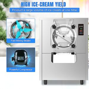 XPW Commercial Hard Serve Ice Cream Machine - 1400W 3.2 to 3.5 Gallons/H Gelato Ice Cream maker with LED Panel Auto Clean Perfect 110V Ice Cream Machine Perfect for Snack Restaurants Bars Supermarket