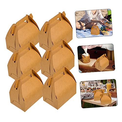 UPKOCH 20pcs Boxes Kraft Paper Food Box Mini Cupcake Paper Boxes for Food Cupcake Boxes Cake Gift Box Food Paper Treat Boxes for Cakes Disposable Box Kraft Paper Boxes Takeaway Treat Case