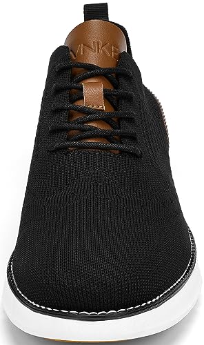 SVNKE Men's Casual Dress Oxfords Shoes Breathable Knit Leisure Fashion Sneakers Lightweight Comfortable Walking Shoes Black 11