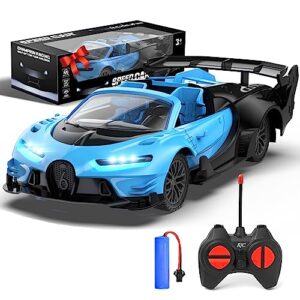 kiddufun remote control car for boys 4-7,rechargeable 1/18 rc cars toys for boys 8-12 sport racing with headlight present christmas birthday kids toys car gifts for 6 7 8-12 year old boys/girls