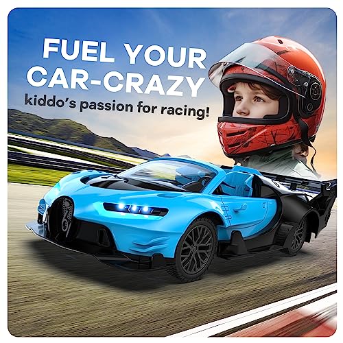 Kiddufun Remote Control Car for Boys 4-7,Rechargeable 1/18 RC Cars Toys for Boys 8-12 Sport Racing with Headlight Present Christmas Birthday Kids Toys Car Gifts for 6 7 8-12 Year Old Boys/Girls