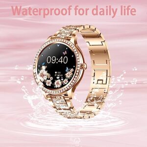 FILIEKEU Smart Watches Women Bluetooth Calls 1.32"Full Touch Screen Lady Watches IP68 Waterproof Fitness Activity Heart Rate Sleep Monitor Calories Stainless steel Women Smart Watches For Android IOS