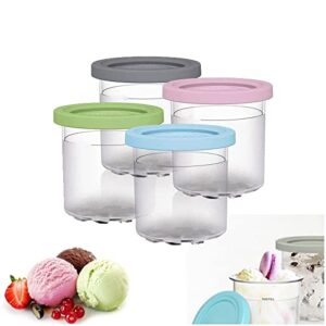 creami deluxe pints, for ninja creamy pints lids, pint containers dishwasher safe,leak proof compatible with nc299amz,nc300s series ice cream makers