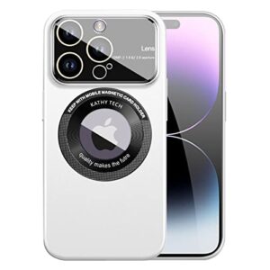 cooweek magnetic iphone 13 pro max case - full camera protection, compatible with magsafe (6.7 inches), white