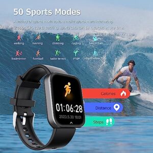 DOVMEWO Blood Glucose Monitoring Smart Watch, 1.9" Non Invasive Blood Sugar Smart Watch Fitness Smart Watch, Painless Blood Glucose Testing Bluetooth Fashionable Sports Watch, 2023 Upgrade (Black)