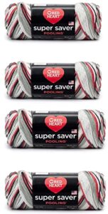 bulk buy - red heart super saver haute yarn - 4 pack of 141g/5oz - acrylic - 4 medium (worsted) - 236 yards - knitting/crochet
