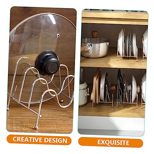 Alipis 3pcs Three Layer Pot Lid Rack Mug Organizer Tabletop Organizer Cutting Board Stand Chopping Board Pan Cover Organizer Plate Storage Pot and Lid Organizer Restaurant Pot Lid Holder