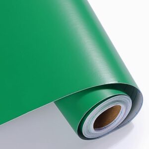 fixwal 17.3" x 335" green peel and stick wallpaper, contact paper for cabinets, pvc removable wallpaper green textured wall covering for desk drawer shelf liner