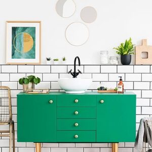 Fixwal 17.3" x 335" Green Peel and Stick Wallpaper, Contact Paper for Cabinets, PVC Removable Wallpaper Green Textured Wall Covering for Desk Drawer Shelf Liner