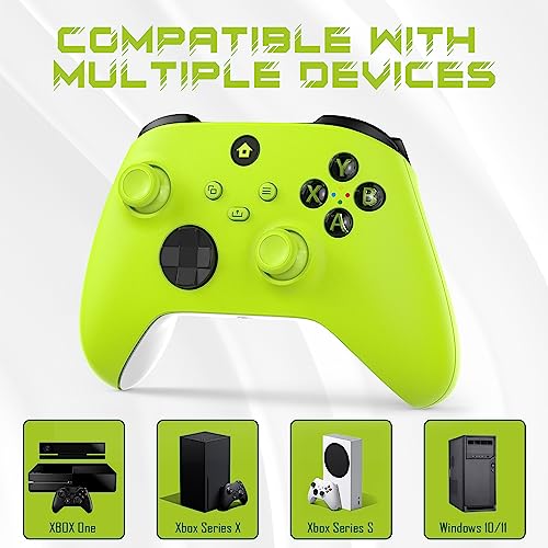 W&O Wireless Controller Compatible With Xbox One, Xbox Series X/S, Xbox One X/S、PC with 2.4GHZ Wireless Adapter Gamepad （Electric Volt）