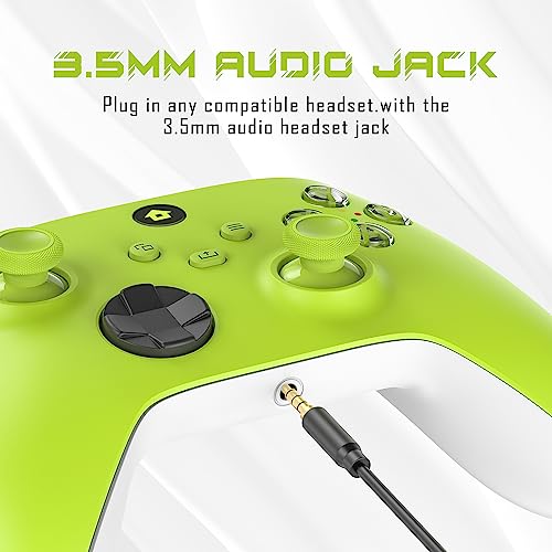 W&O Wireless Controller Compatible With Xbox One, Xbox Series X/S, Xbox One X/S、PC with 2.4GHZ Wireless Adapter Gamepad （Electric Volt）