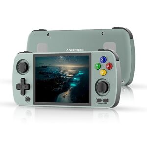 rg405m retro handheld game console 4 inch ips touch screen android 12 cnc aluminum alloy unisoc tiger t618 portable video player 128g 3172 games support ota update(dxr-rg405m-grey)