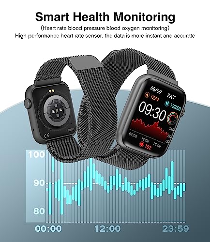 2023 Smart Watches for Men Women with Bluetooth Call Answer/Dail,1.9'' HD Full Touch Screen Fitness Tracker, IP67 Waterproof Smartwatch with Blood Pressure Sleep Monitor for Android and iPhone