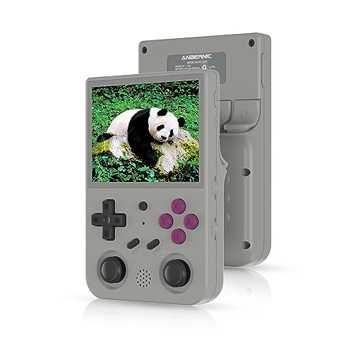 RG353V Retro Handheld Games Console 3.5" IPS Screen Android Linux Dual System RK3566 64 bit WiFi Bluetooth Video Player Pre-Installed 4452 Games Supports Wired Handle (DXR-RG353V-Grey)