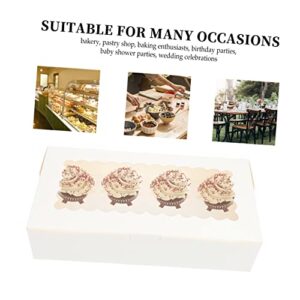 UPKOCH 10pcs Boxes Cake Muffin Box Disposable Food Containers Clear Cake Box Mini Cake Boxes Paperboard Paper Gift Boxes Paper Cookie Boxes Pastry Packaging Box Cake Container Cupcake Box