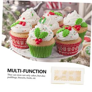 UPKOCH 10pcs Boxes Cake Muffin Box Disposable Food Containers Clear Cake Box Mini Cake Boxes Paperboard Paper Gift Boxes Paper Cookie Boxes Pastry Packaging Box Cake Container Cupcake Box