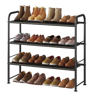 suoernuo shoe rack 3 tier storage organizer for closet entryway black